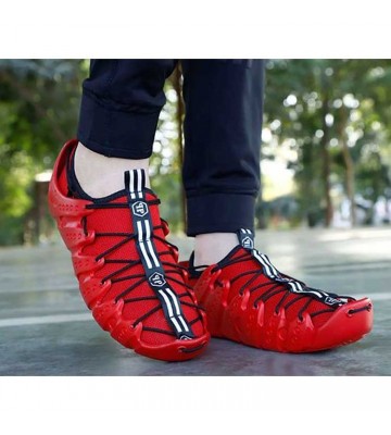 Red Mesh, with stylish lace design shoes for Mens